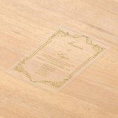 エレガントウェディング招待状スペインのイン アクリル招待状 (レイダウン)