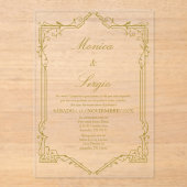 エレガントウェディング招待状スペインのイン アクリル招待状 (正面)