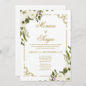 エレガントウェディング招待状スペインのイン 招待状 (正面/裏面)