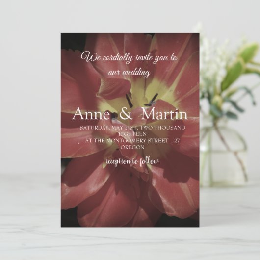 エレガントウェディング招待状チューリップフラワー 招待状 (スタンド正面)