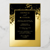 エレガントウェディング招待状テンプレートフォトフォイル 箔シーズンカード (正面)