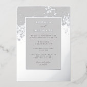 エレガントウェディング招待状テンプレート写真ミニマル 箔シーズンカード (正面)