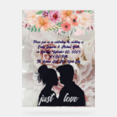 エレガントウェディング招待状テンプレート アクリルサイン (正面)