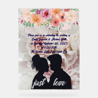 エレガントウェディング招待状テンプレート アクリルサイン