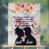 エレガントウェディング招待状テンプレート アクリルサイン (ニュートラル)