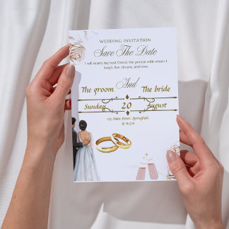 エレガントウェディング招待状デザイン – タイムレスボート 招待状