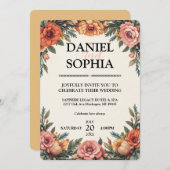 エレガントウェディング招待状デザイン 招待状 (正面/裏面)