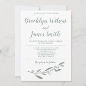 エレガントウェディング招待状フローラセージグリーン 招待状 (正面)