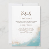 エレガントウェディング招待状ブルーと金ゴールド結婚ズ 招待状 (裏面)