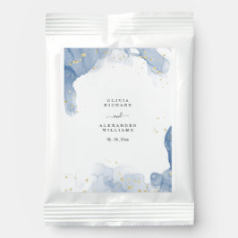 エレガントウェディング招待状ブルーと金ゴールド ミニマル