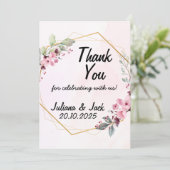 エレガントウェディング招待状ミニマリストスクリプトカード シーズンカード (スタンド正面)