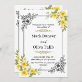 エレガントウェディング招待状モダン- & Romantic 招待状 (正面/裏面)