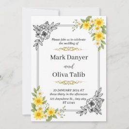 エレガントウェディング招待状モダン- & Romantic 招待状