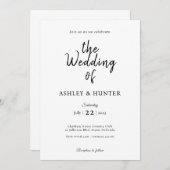 エレガントウェディング招待状白黒 招待状 (正面/裏面)