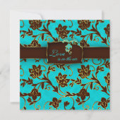 エレガントウェディング招待状金ゴールドフローラBB 2 招待状 (正面)