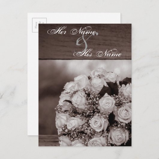 エレガントウェディング招待状12 インビテーションポストカード (正面/裏面)