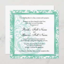 エレガントウェディング招待状 – アクアマリン 招待状