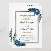 エレガントウェディング招待状 | カスタムデザイン 招待状 (正面/裏面)