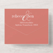 エレガントウェディング招待状、コーラルオールインワン オールインワン招待状 (裏面)