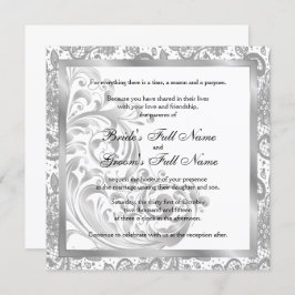 エレガントウェディング招待状 – シルバー 招待状