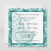 エレガントウェディング招待状-ティール(緑がかった色) 招待状 (正面)
