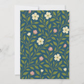 エレガントウェディング招待状 | ネイビーブルー&金ゴールド 招待状 (裏面)