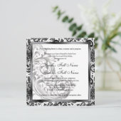 エレガントウェディング招待状 – ブラック 招待状 (スタンド正面)