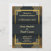 エレガントウェディング招待状 | モダン結婚カード 招待状 (正面)