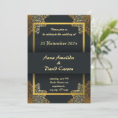 エレガントウェディング招待状 | モダン結婚カード 招待状 (スタンド正面)