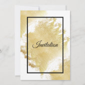 エレガントウェディング招待状、白と金ゴールド 招待状 (裏面)