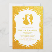 エレガントウェディング招待状-金ゴールドグリッター 招待状 (正面)