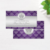 エレガントウェディング王室のメッセージカードクラウンパープル (デスク)