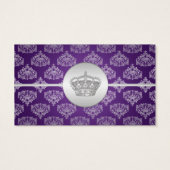 エレガントウェディング王室のメッセージカードクラウンパープル (裏面)