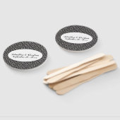 エレガントウェディング白黒スクロードダマスク ハンドファン (組立なし)