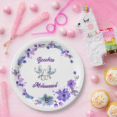 エレガントウェディング紙プレートとフローラデザイン- B ペーパープレート (パーティー)