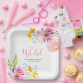 エレガントウェディング紙プレート水彩花 ペーパープレート (パーティー)