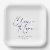 エレガントウェディング紙プレート – 愛する応援 ペーパープレート (正面)