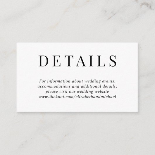 エレガントウェディング詳細 エンクロージャーカード (正面)