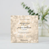 エレガントウェディング金ゴールドシャンパン《写真》ぼけ味 招待状 (スタンド正面)