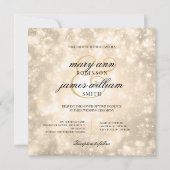 エレガントウェディング金ゴールドシャンパン《写真》ぼけ味 招待状 (正面)