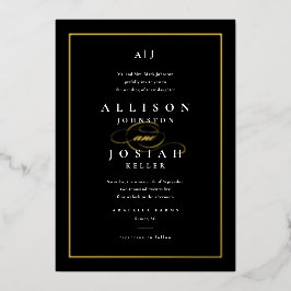 エレガントウェディング金ゴールド 箔招待状