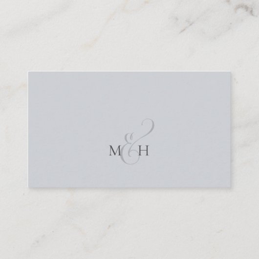 エレガントウェディングRSVPオンラインライトブルーフローラ エンクロージャーカード (裏面)