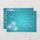 エレガントウェディングRSVPサマースパークルターコイズ 出欠カード (正面/裏面)