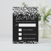 エレガントウェディングRSVPシルバーライト 出欠カード (スタンド正面)