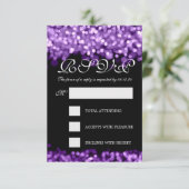 エレガントウェディングRSVPパープルライト 出欠カード (スタンド正面)