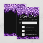 エレガントウェディングRSVPパープルライト 出欠カード (正面/裏面)
