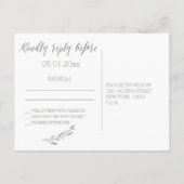 エレガントウェディングRSVPポストカードグレーリース インビテーションポストカード (裏面)