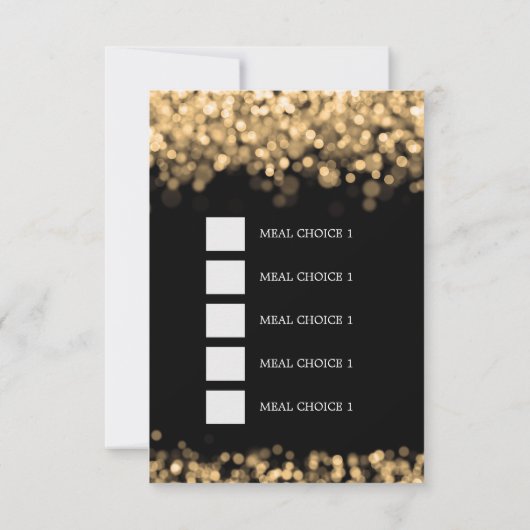 エレガントウェディングRSVP金ゴールドライトカスタム 出欠カード (裏面)