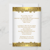 エレガントウェデ華美ィングフローラホワイト金ゴールド2 招待状 (裏面)