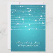 エレガントウエディきらめくングラインズターコイズ 招待状 (裏面)